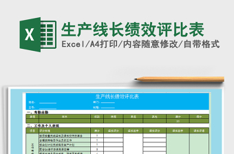 2021年生產(chǎn)線長績效評比表