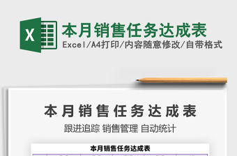 2021年本月銷售任務(wù)達(dá)成表免費(fèi)下載