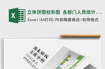 2021年立體餅圖柱形圖 各部門人員統(tǒng)計表