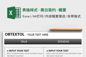 2021年表格樣式-黑白簡約-概要