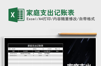 2021年家庭支出記賬表免費下載