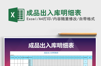 2021年成品出入庫明細表