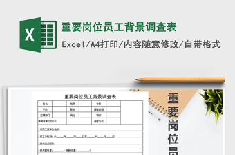 2021年重要崗位員工背景調(diào)查表