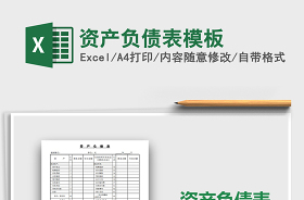 2021年資產(chǎn)負(fù)債表模板