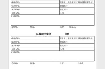 2021年匯撥款申請單