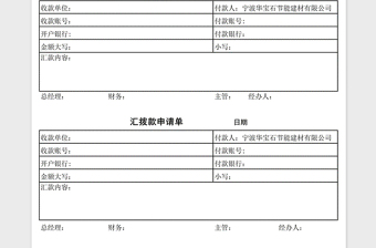 2021年汇拨款申请单