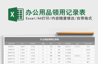 2021年辦公用品領(lǐng)用記錄表