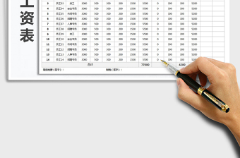 2021年企业员工工资表带公式