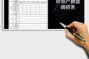 2021年房地產樓盤市場調研表