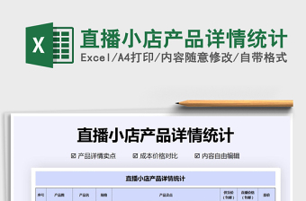 2021年直播小店產(chǎn)品詳情統(tǒng)計(jì)