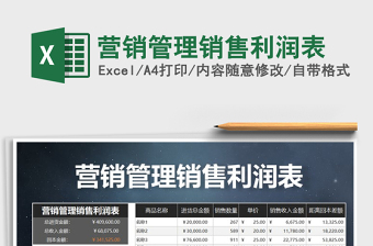 2021年營銷管理銷售利潤表
