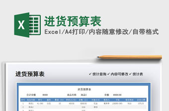 2021年進(jìn)貨預(yù)算表