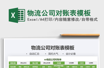 2021年物流公司對賬表模板
