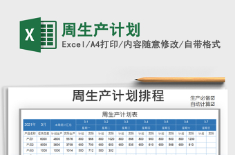 2021年周生產(chǎn)計(jì)劃