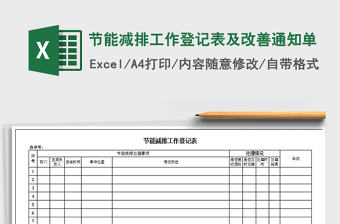2021年節(jié)能減排工作登記表及改善通知單
