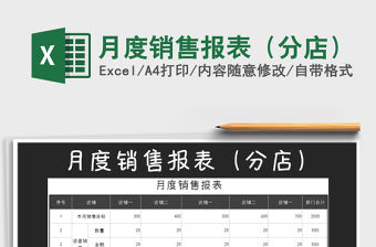 2021年月度銷售報(bào)表（分店）