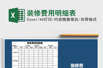 2021年裝修費用明細(xì)表