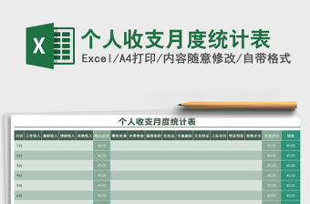 2021年個人收支月度統(tǒng)計表