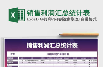 2021年銷售利潤匯總統計表