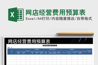 2021年網(wǎng)店經(jīng)營費用預算表