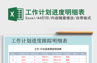 2021年工作計劃進度明細表