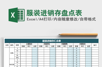 2021年服裝進(jìn)銷存盤點(diǎn)表