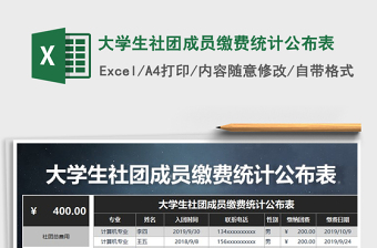 2021年大學(xué)生社團(tuán)成員繳費(fèi)統(tǒng)計(jì)公布表