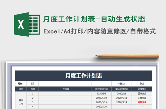 2021年月度工作計劃表-自動生成狀態(tài)