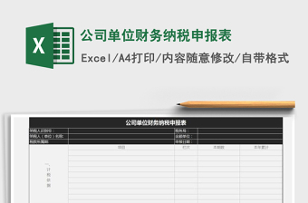 2021年公司單位財務納稅申報表