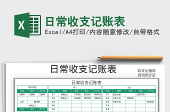 2021年日常收支記賬表免費下載