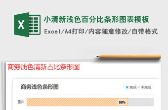 2021年小清新淺色百分比條形圖表模板