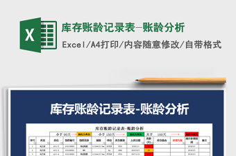 2021年庫(kù)存賬齡記錄表-賬齡分析