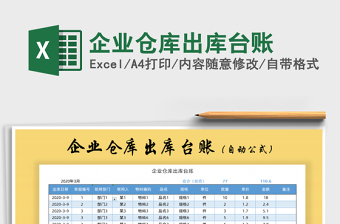 2021年企業(yè)倉庫出庫臺賬