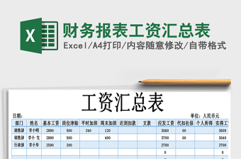 2021年財務報表工資匯總表