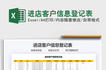2021年進店客戶信息登記表