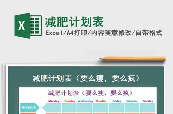 2021年減肥計劃表