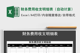 2021年財務(wù)費用收支明細表（自動計算）免費下載