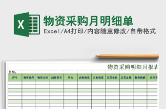 2021年物資采購月明細(xì)單