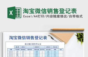 2021年淘寶微信銷售登記表