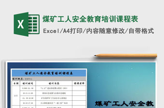 2021年煤礦工人安全教育培訓課程表