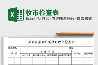 2022店铺收市检查表