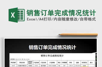 2021年銷售訂單完成情況統(tǒng)計