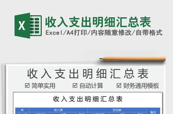 2021年收入支出明細(xì)匯總表
