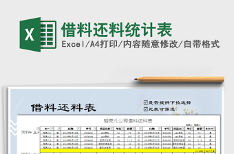 2021年借料還料統(tǒng)計表