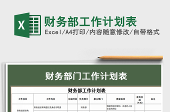 2021年財務部工作計劃表