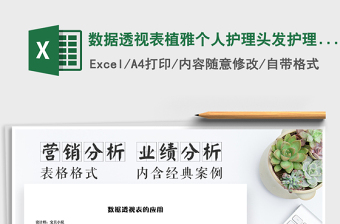 2021年數(shù)據(jù)透視表植雅個人護理頭發(fā)護理系列銷售分析