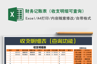 2021年財務(wù)記賬表（收支明細(xì)可查詢）