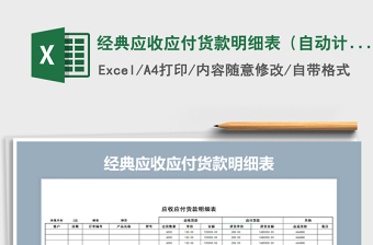 2021年經(jīng)典應(yīng)收應(yīng)付貨款明細(xì)表（自動(dòng)計(jì)算）