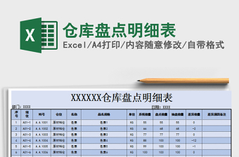 2021年倉庫盤點明細(xì)表