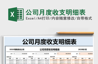 2021年公司月度收支明細表